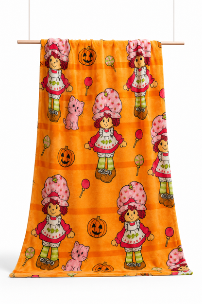 Strawberry Shortcake Halloween Plush Throw Blanket